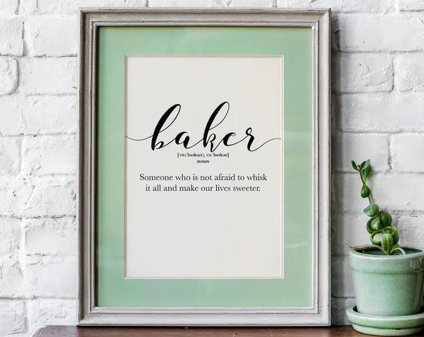 Baker Gifts Definition Poster, Funny Kitchen Decor
