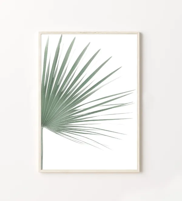 Palm Leaf Tropical Art Print, Plant Decor