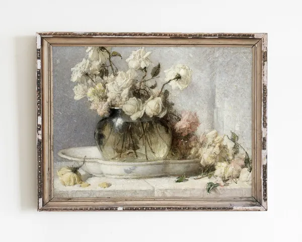 Vintage Rose Painting, Classical Floral Art Print