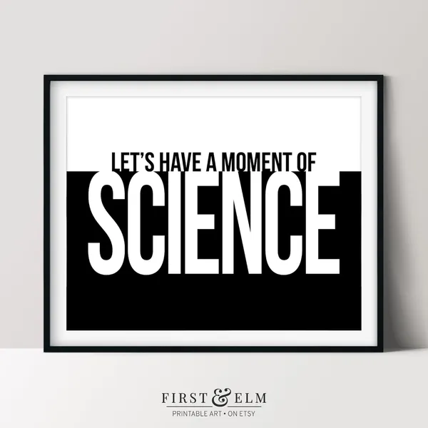 Lets Have A Moment Of Science Art Print, Office Decor