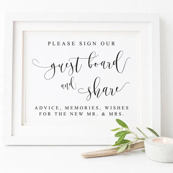 Please Sign Our Guest Board Wedding Sign Print