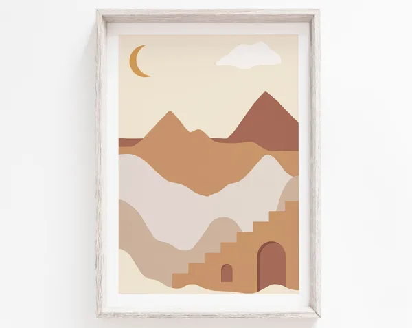 Rustic Landscape Minimalist Art Print, Modern