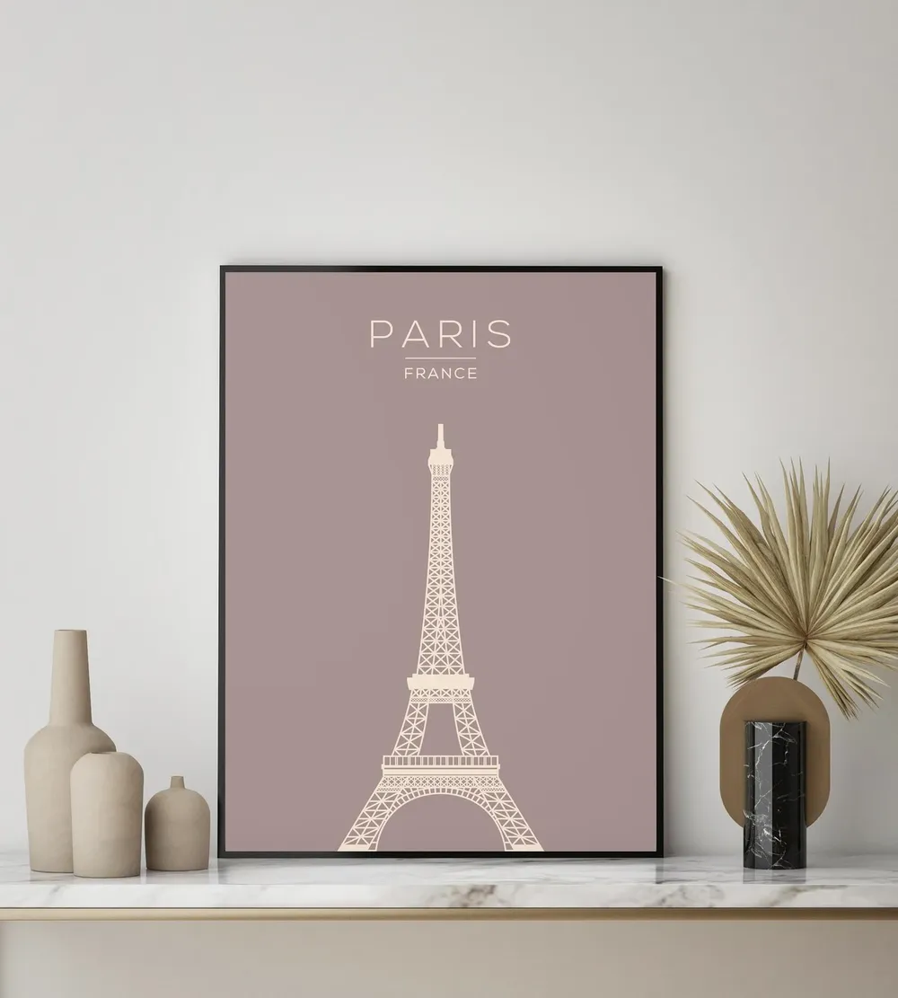 Paris Modern France Travel Poster, Wall Art Print - Image 3