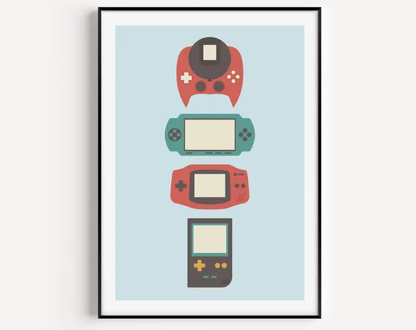 Art Gamer Retro Minimalist Gaming Wall Art Print