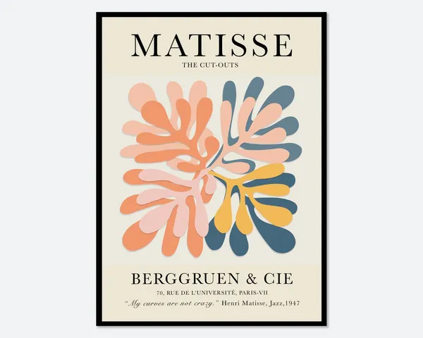 Matisse Cutouts Exhibition Vintage Poster, Art Print