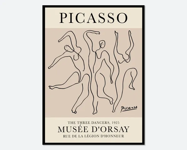 Pablo Picasso The Three Dancers, Vintage Poster