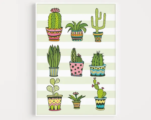 Cactus Print, Minimalist Nordic Scandi Modern Art Print