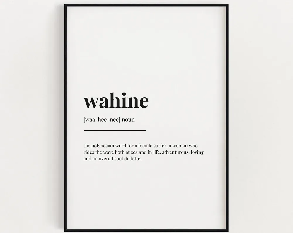 Wahine Definition, Hawaii Wall Art Poster Print