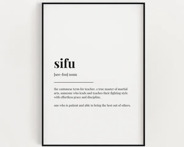 Sifu Definition Quote Print, Martial Arts Gift