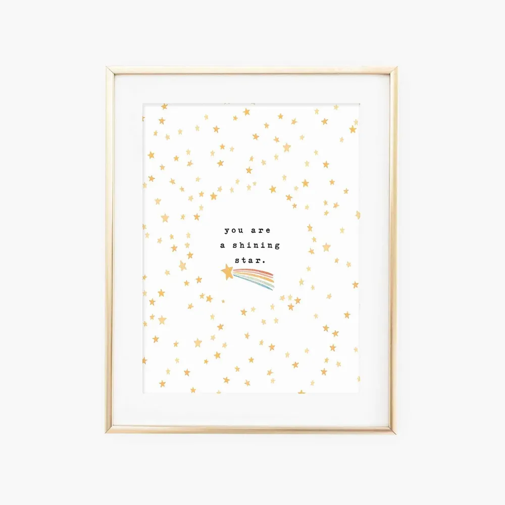 Shining Star Hand Lettered Art Print