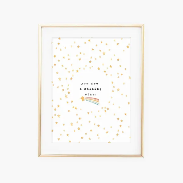 Shining Star Hand Lettered Art Print