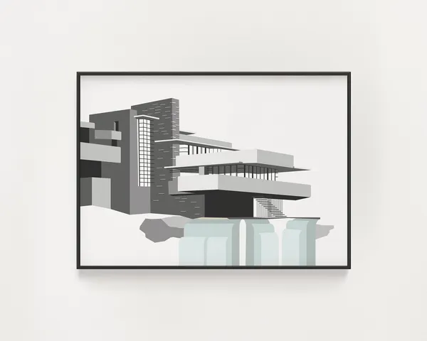 Frank Lloyd Wright Falling Water Architecture Poster