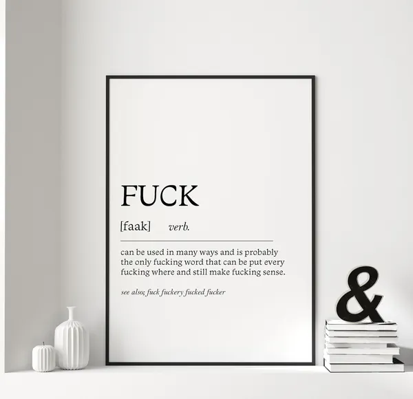 Fuck Noun Print, Funny Rude Quote Art Print