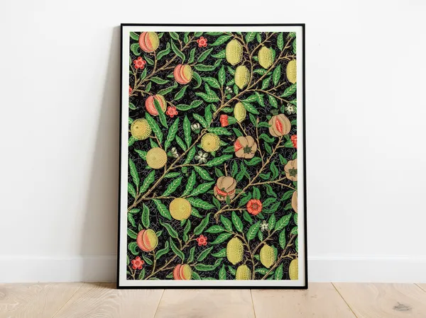 William Morris Exhibition Poster, Fruit Pattern Art Nouveau