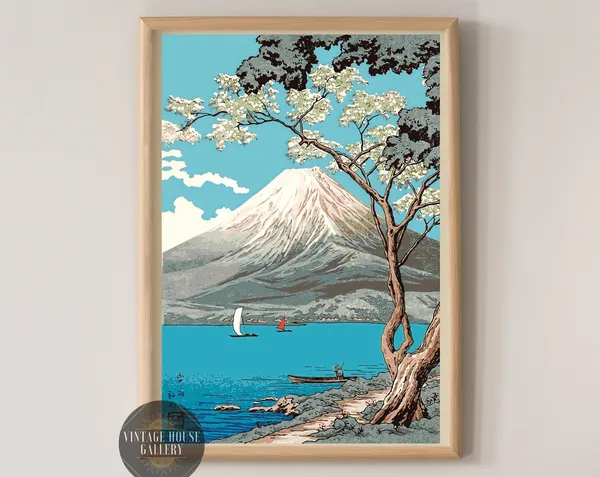 Mt Fuji From Lake Yamamaka Ukiyo-E Art Print