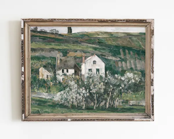 Vintage French Country Landscape Wall Art Print