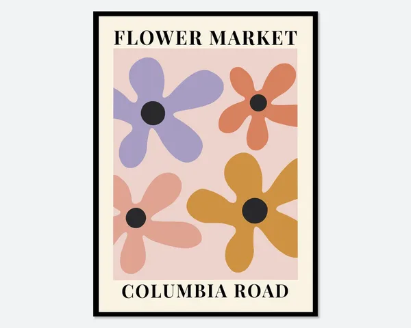 Flower Market Columbia, Spring Botanical Art Print
