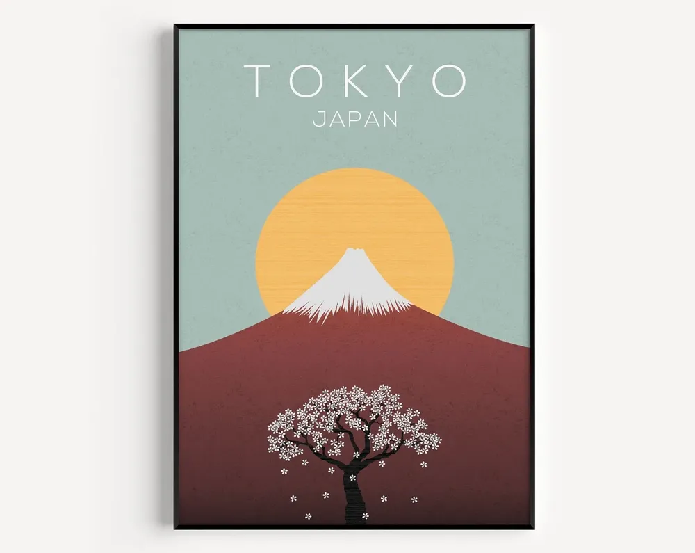 Tokyo Travel Poster, Japan Wall Art
