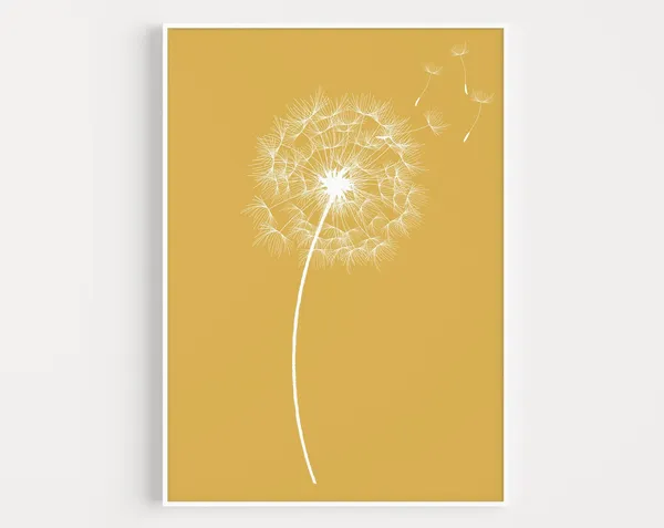 Dandelion Flower Botanical Minimalist Art Print