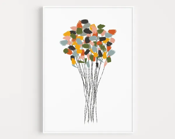 Flower Print Botanical Minimalist Art Print