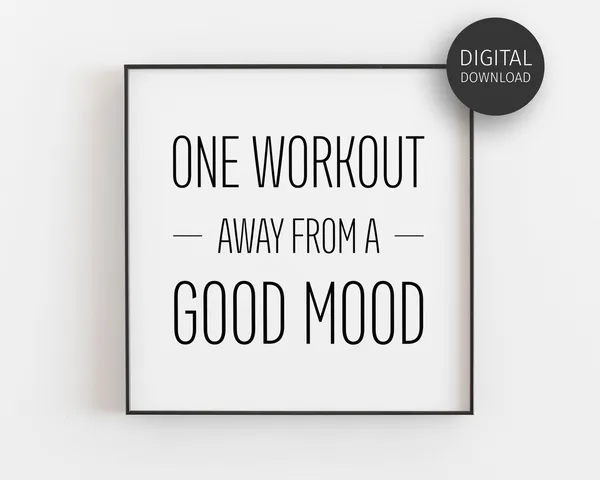 Black And White Fitness Quote Workout Motivation Art Print