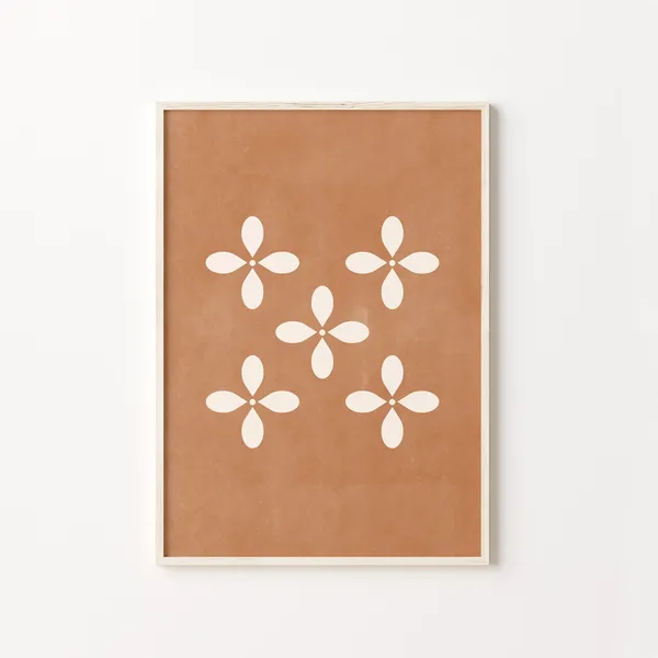Burnt Orange Minimalist Abstract Wall Art Print