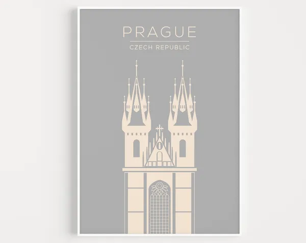 Prague Travel Poster, Europe City Wall Art