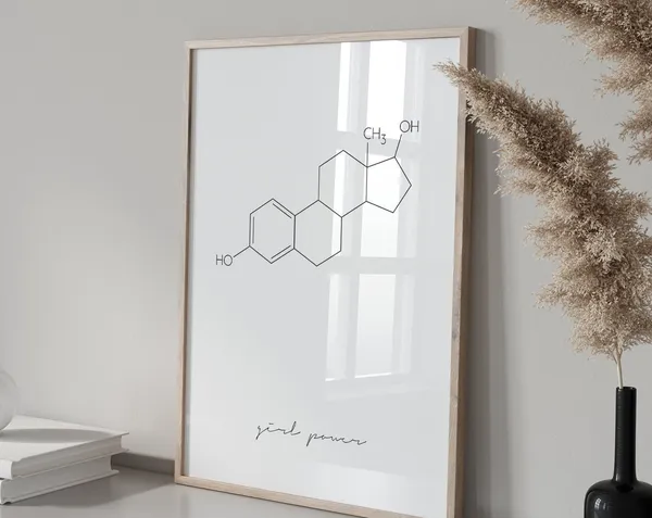 Estrogen Molecule Girl Power Feminist Art Print