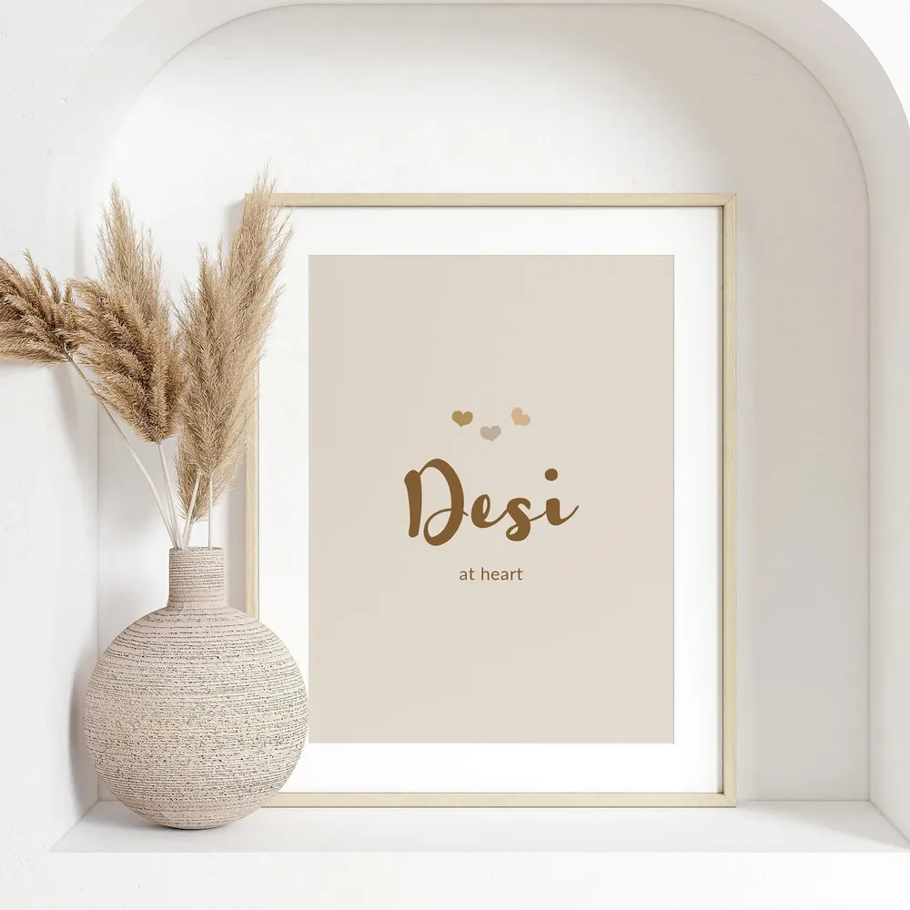 Desi At Heart Indian Typography Art Print, Modern Boho - Image 8