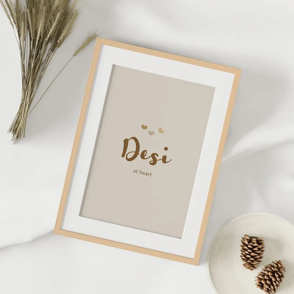 Desi At Heart Indian Typography Art Print, Modern Boho - Image 4