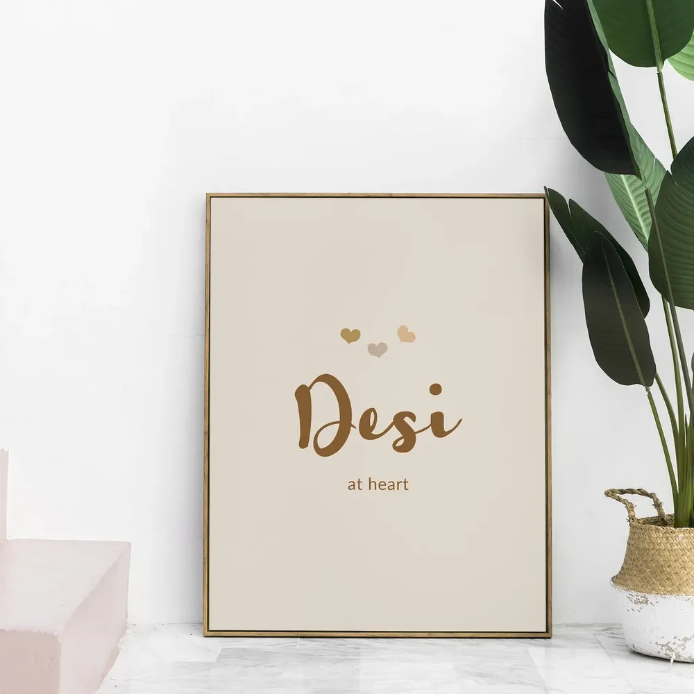 Desi At Heart Indian Typography Art Print, Modern Boho - Image 2