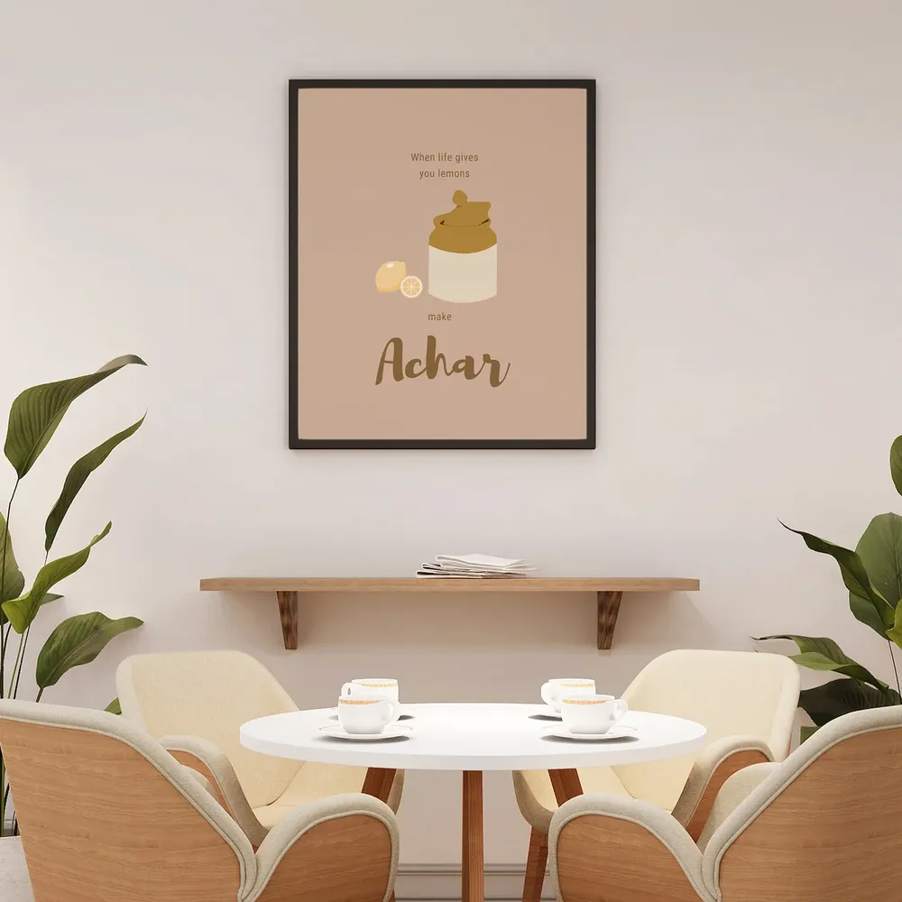 When Life Gives You Lemons Make Achar, Indian Typography Art Print - Image 6