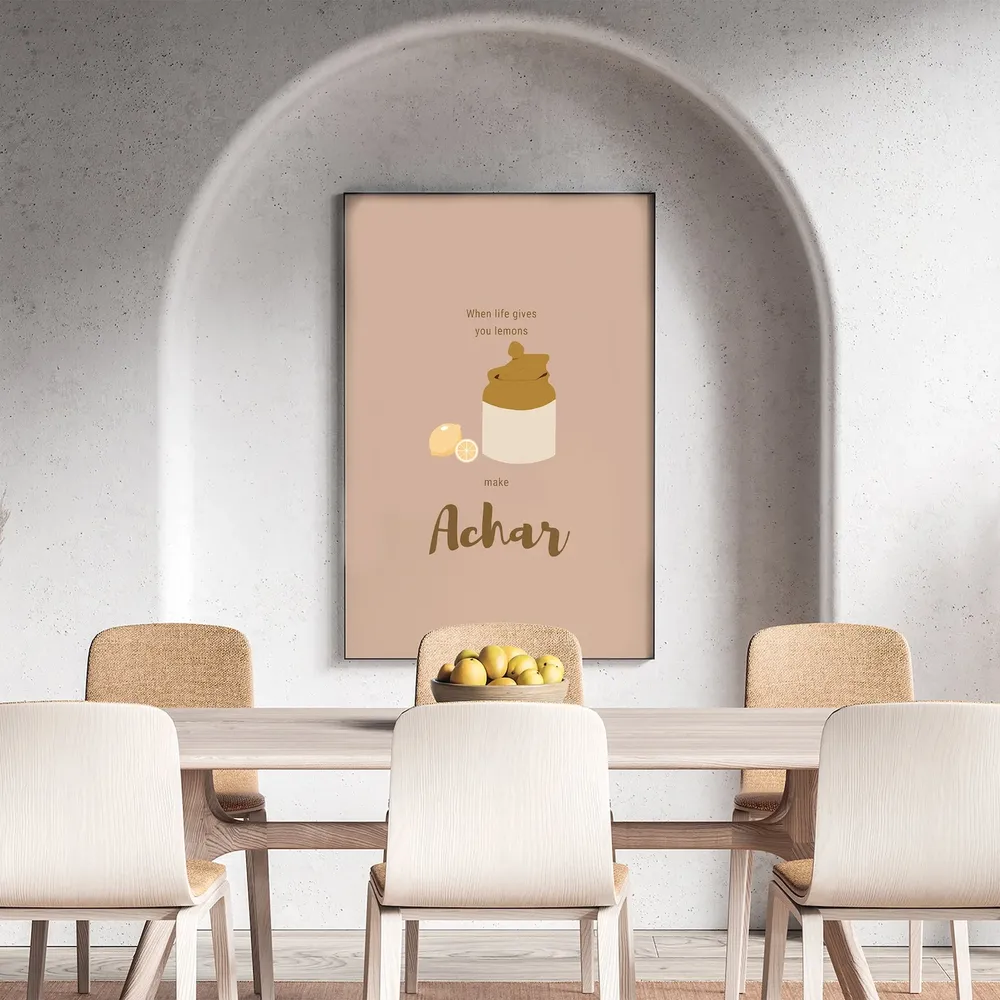 When Life Gives You Lemons Make Achar, Indian Typography Art Print - Image 8
