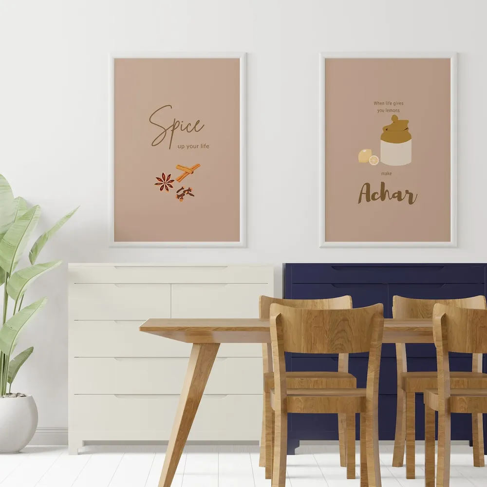 When Life Gives You Lemons Make Achar, Indian Typography Art Print - Image 3