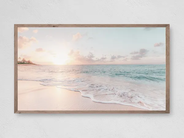 Pastel Golden Hour Beach Fun Art Print