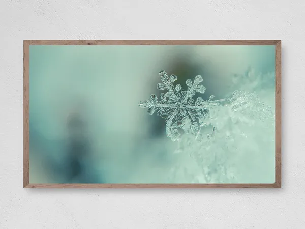 Winter Snowflake Frame TV Art, Christmas Print