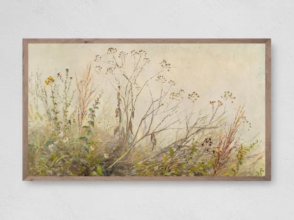 Instant Field Wildflowers Art Print, Botanical Decor