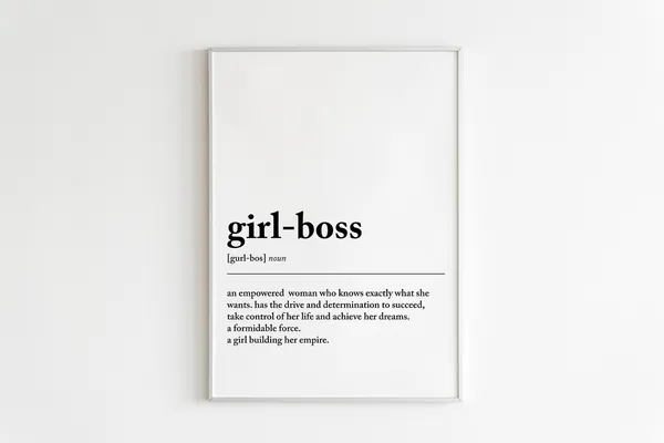 Girl Boss Definition, Motivational Wall Art Print