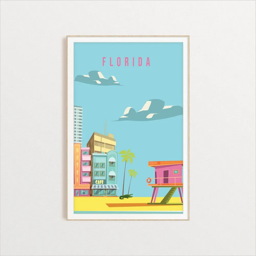 Florida State Travel Poster Art Print