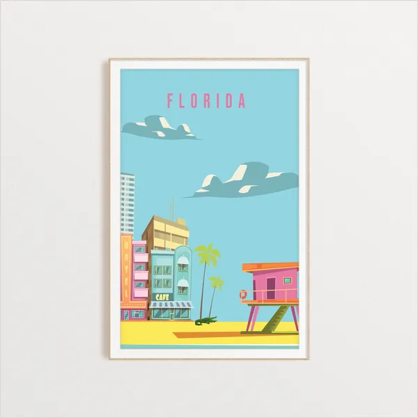 Florida State Travel Poster Art Print