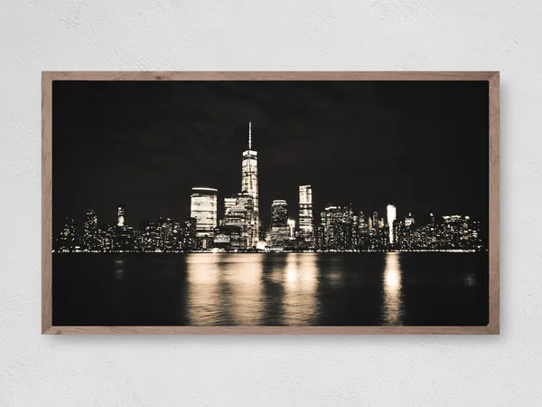 New York At Night Travel Poster, USA Night Scene