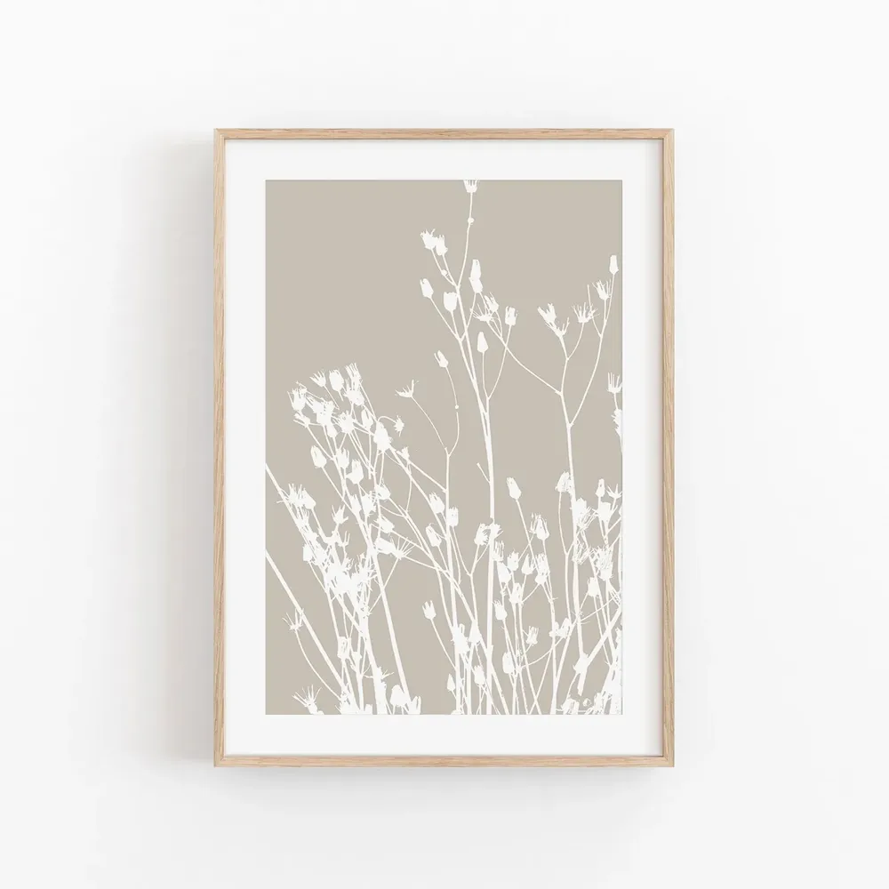 Abstract Plant Black Line Art Print