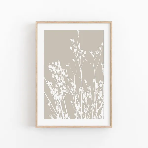 Abstract Plant Black Line Art Print