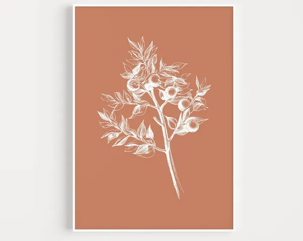 Botanical Flower Wall Art, Minimalist Art Print
