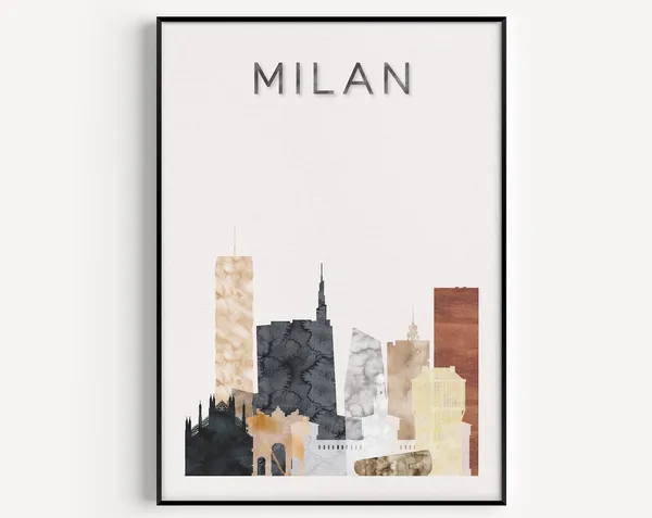 Milan Wall Art Print Travel Poster