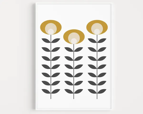 Flower Print, Scandinavian Minimalist Art Print