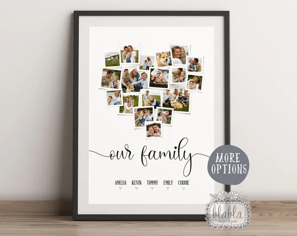 Personalized Family Photo Collage, Birthday Poster
