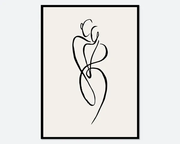Minimalist One Line Nude Figure, Line Art Poster