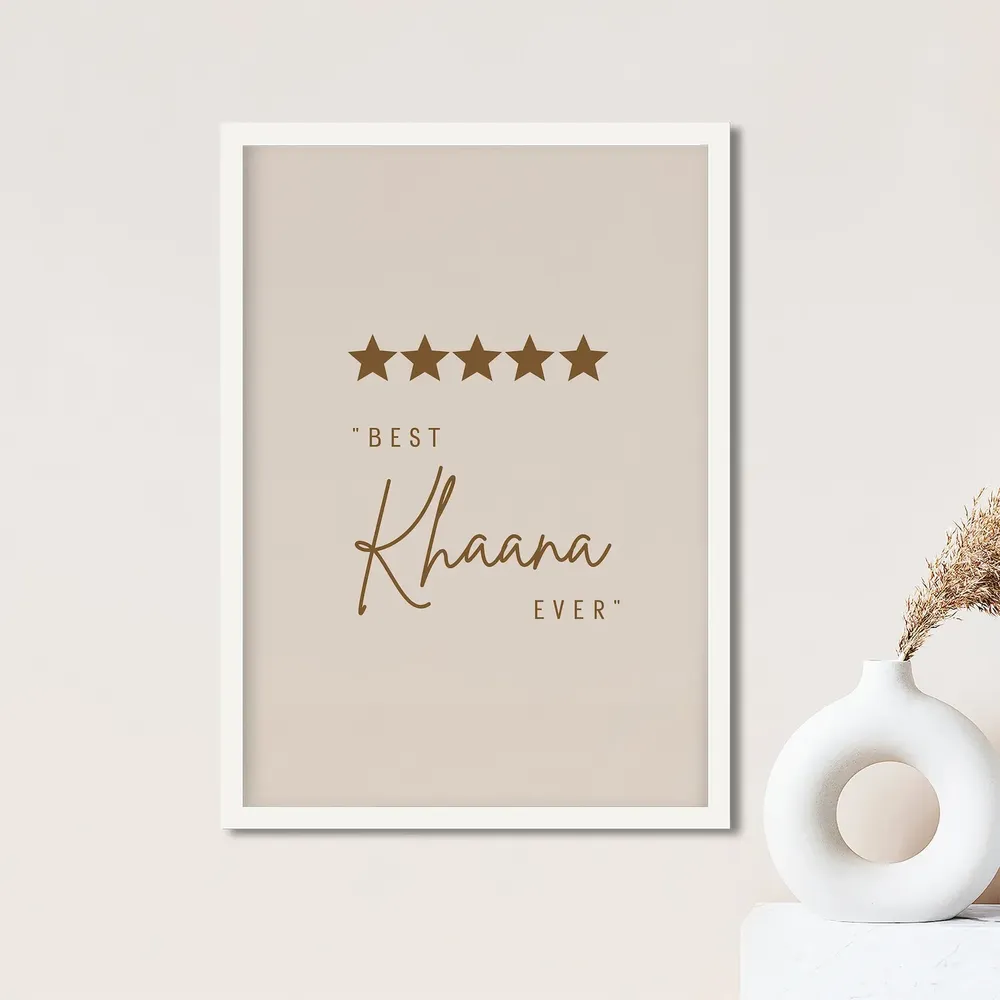 Best Khaana Ever Indian Typography Art Print Decor