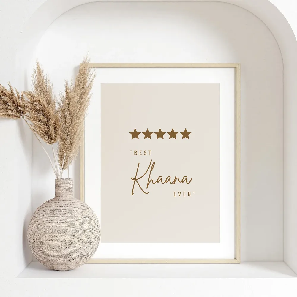 Best Khaana Ever Indian Typography Art Print Decor - Image 5